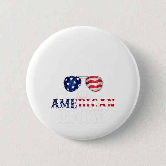 All American Boy 4th of July Boys Kids Sunglasses 缶バッジ (正面)