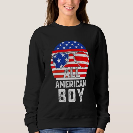 All American Boy Boy 4Of 7月Boys Kids Teens Sungl スウェットシャツ (正面)