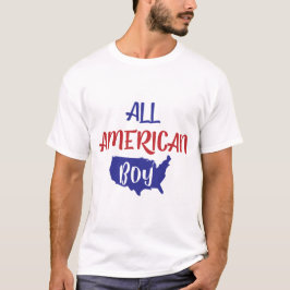 All American Boy Patriotic USA Map Kids Tシャツ