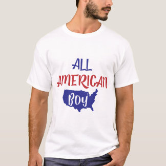 All American Boy Patriotic USA Map Kids Tシャツ