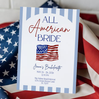 All American Bride Bachelorette Invitation 招待状
