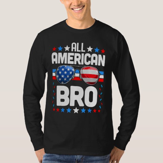 All American BRO Matching Family Fourth 4th of Jul Tシャツ (正面)