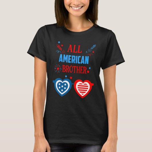 All American Brother 4th Of July Memorial Day Matc Tシャツ (正面)