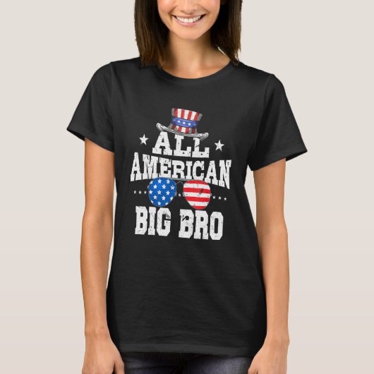 All American Brother men American Flag 4th of July Tシャツ (正面)