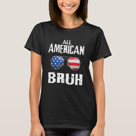 All American Bruh 4th Of July Boys Patriotic Teens Tシャツ (正面)