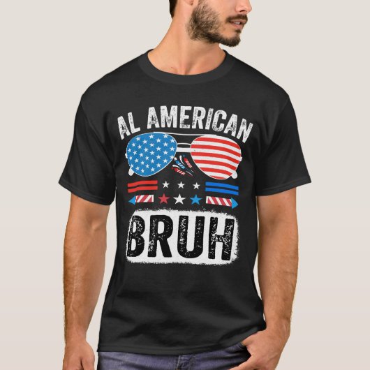 All American Bruh Funny Patriotic Meme Shirt USA Tシャツ (正面)