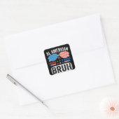 All American Bruh Funny Patriotic Meme Sticker スクエアシール (封筒)
