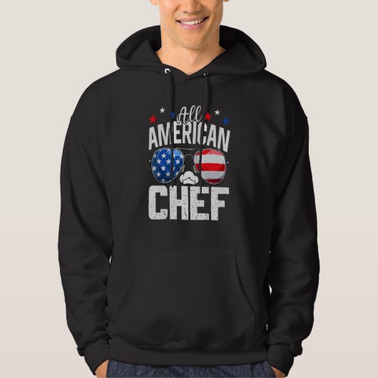 All American Chef 4th Of July American Flag パーカ (正面)