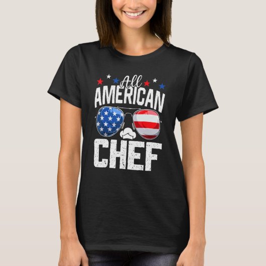 All American Chef 4th Of July American Flag Tシャツ (正面)