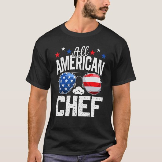 All American Chef 4th Of July American Flag Tシャツ (正面)
