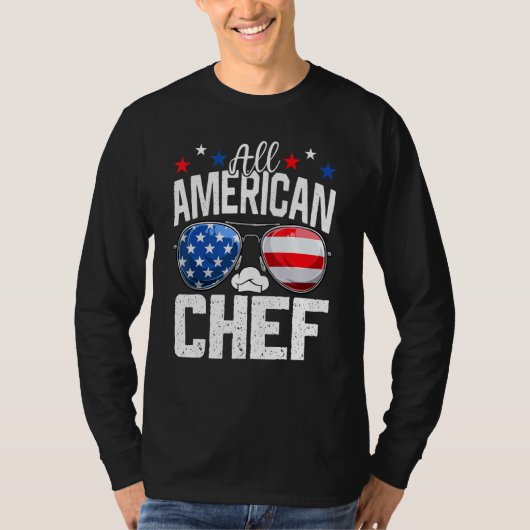 All American Chef 4th Of July American Flag Tシャツ (正面)