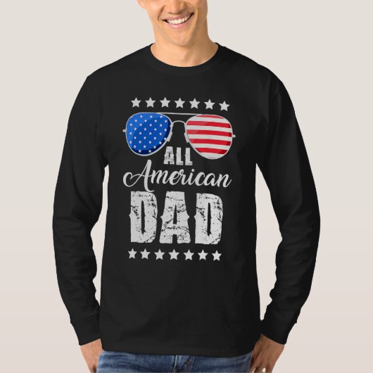 All American Dad 4th of July Father's Day Sunglass Tシャツ (正面)