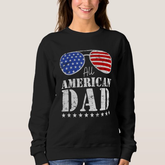 All American Dad Matching Family 4th of July USA S スウェットシャツ (正面)
