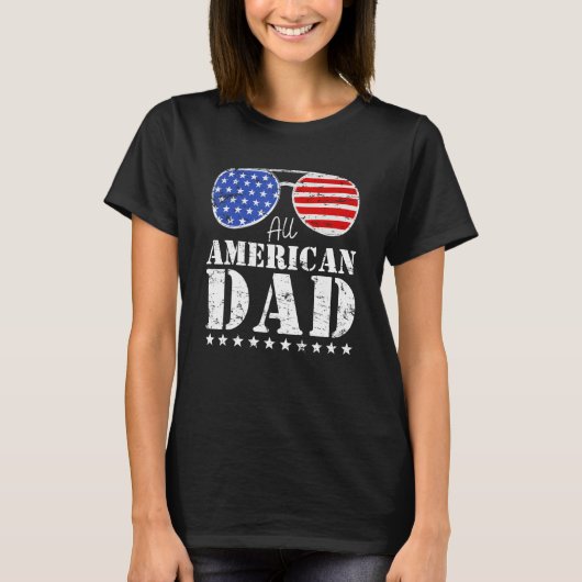 All American Dad Matching Family 4th of July USA S Tシャツ (正面)