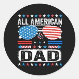 All American Dad Sticker ラウンドシール