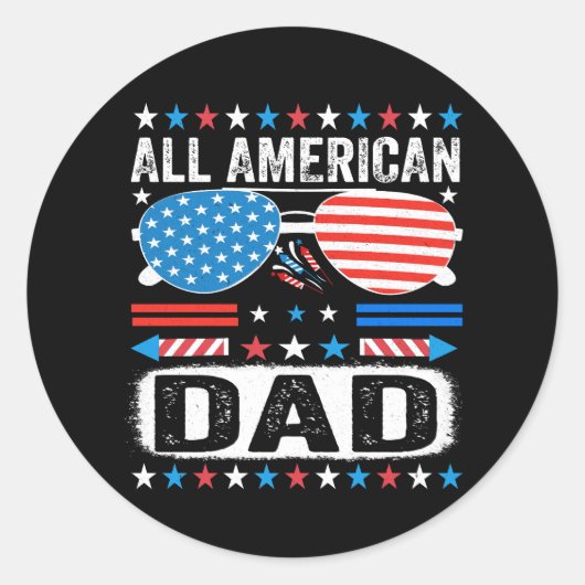 All American Dad Sticker ラウンドシール (正面)