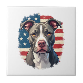 ALL AMERICAN DOG-lovers pit bul (1) タイル