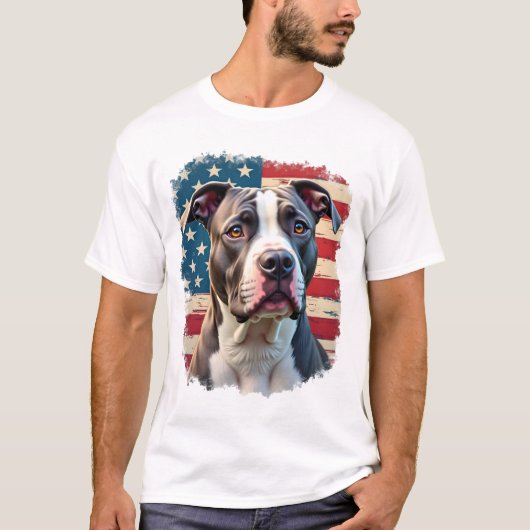 ALL AMERICAN DOG-lovers pit bul (2) Tシャツ (正面)