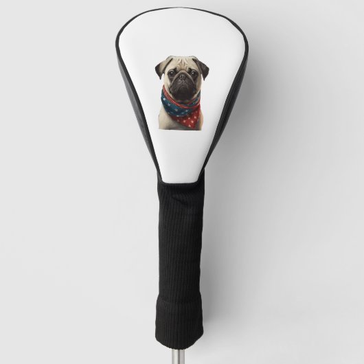 ALL AMERICAN DOG-lovers Pug 2 ゴルフヘッドカバー (正面)