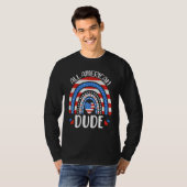 All American Dude American Flag 4th of July Family Tシャツ (正面フル)