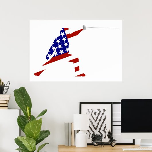 All-American Fencer / Fencing ポスター (ホームオフィス)