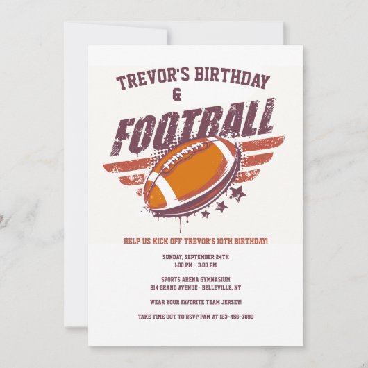 All-American Football Party Invites 招待状 (正面)