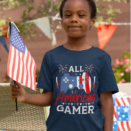 All American Gamer" 4th of July – Gaming Kids Tシャツ