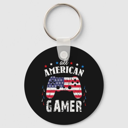 All American Gamer Patriotic Video Game 7月4日 キーホルダー (正面)