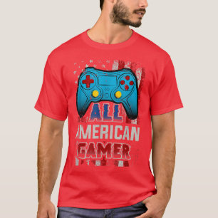 All American Gamer Patriotic Video Game 7月4日 Tシャツ