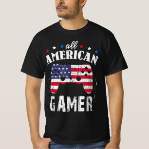 All American Gamer Patriotic Video Game 7月4日 Tシャツ