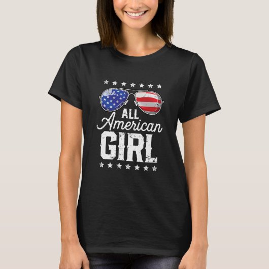 All American Girl 4th of 7月ファミリーマッチング Tシャツ (正面)