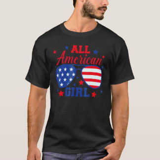 All American Girl 4th Of July Girls Kid Sunglasses Tシャツ