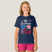 All American Girl" 4th of July –  Patriotic Girls! Tシャツ (正面フル)