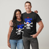 All American Girl 4th of July Pirate Skull USA Fla Tシャツ (ユニセックス)