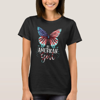 All American Girls 4th Of July Daughter Butterfly  Tシャツ