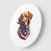 All American Golden Retriever Vintage Tee ラージ壁時計 (傾斜)
