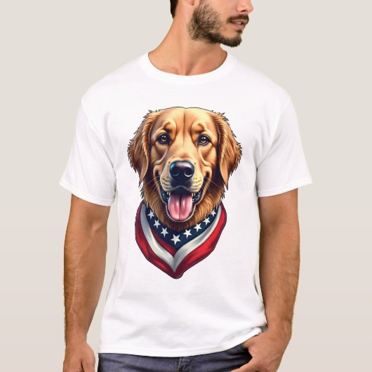 All American Golden Retriever Vintage Tee 4 Tシャツ (正面)