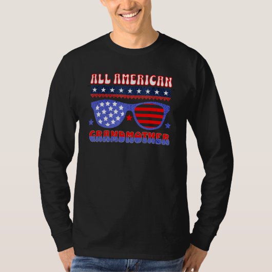 ALL AMERICAN GRANDMOTHER 4TH OF JULY PATRIOTIC SUN Tシャツ (正面)