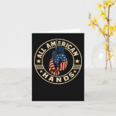 All American Hands Boxing Gloves Patriotic Usa Fla カード (黄色い花)