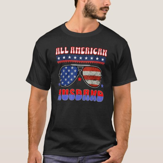 ALL AMERICAN HUSBAND 4TH OF JULY PATRIOTIC SUNGLAS Tシャツ (正面)