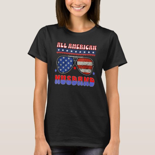 ALL AMERICAN HUSBAND 4TH OF JULY PATRIOTIC SUNGLAS Tシャツ (正面)