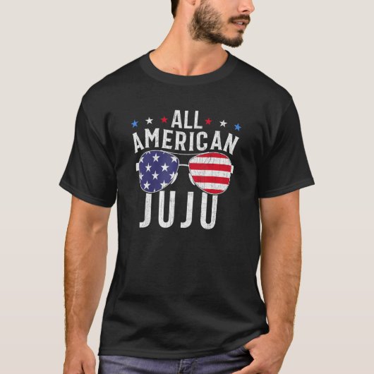 All American Juju USA Flag Sunglasses 4th Of July Tシャツ (正面)