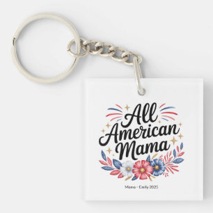 All American Mama Acrylic Keychain 4th of July Gif キーホルダー