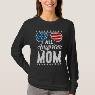 All American Mom - USA Flag 4th of July Matching S Tシャツ