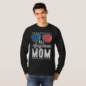 All American Mom - USA Flag 4th of July Matching S Tシャツ (正面フル)
