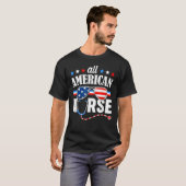 All American Nurse 4th Of July Patriotic USA Flag  Tシャツ (正面フル)