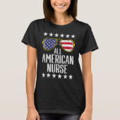 All American Nurse Scrub Memorial Day 4th Of July  Tシャツ (正面)