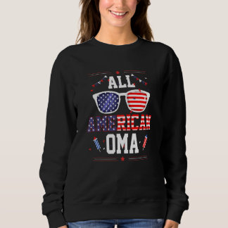 All American Oma 4th of July US Flag Sunglasses Fa スウェットシャツ
