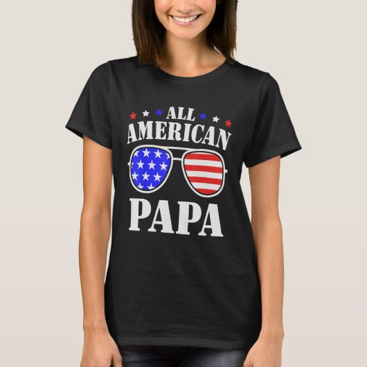 All American Papa 4th of July 2023 All American Br Tシャツ (正面)