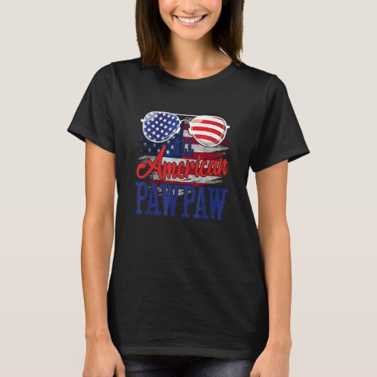 All American Pawpaw Sunglasses US Flag 4th of July Tシャツ (正面)